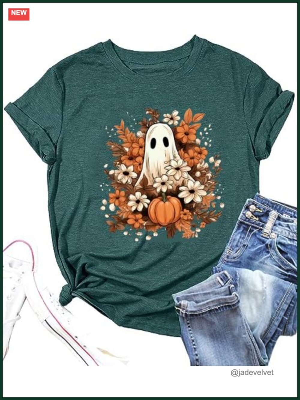 Women's Halloween Pumpkin Graphic Tee Funny Cute T-Shirt Fall Top Gift